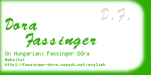 dora fassinger business card